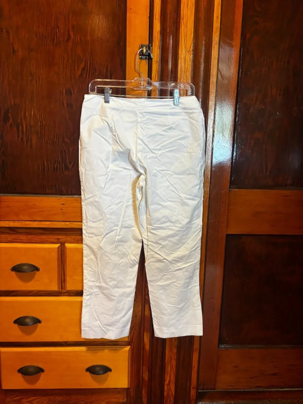 Vintage GAP Factory Cropped Solid White Pants w/ Stretch Size 8